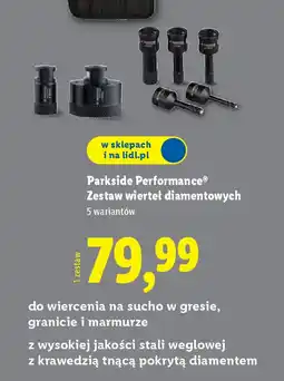 Lidl Parkside Performance Zestaw wierteł diamentowych oferta