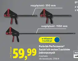Lidl Parkside Performance Zacisk lub zestaw 2 zacisków jednoręcznych oferta