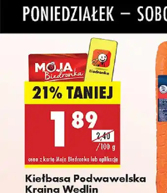 Biedronka Kiełbasa Podwawelska Kraina Wędlin oferta