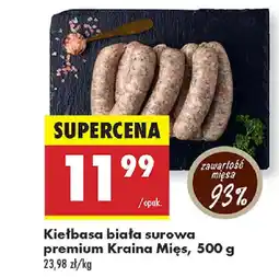 Biedronka Kiełbasa biała surowa premium Kraina Mięs oferta