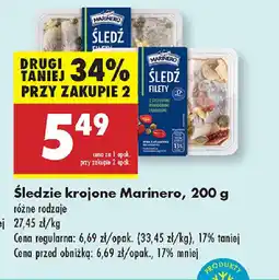 Biedronka Śledzie krojone Marinero oferta