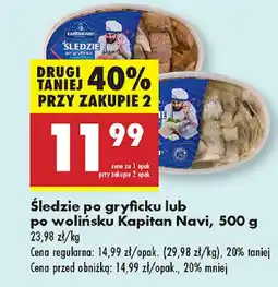 Biedronka Śledzie po gryficku lub po wolińsku Kapitan Navi oferta