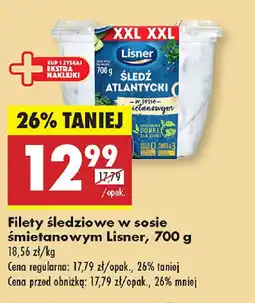 Biedronka Filety śledziowe w sosie śmietanowym Lisner oferta