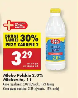 Biedronka Mleko Polskie 2,0% Mlekovita oferta