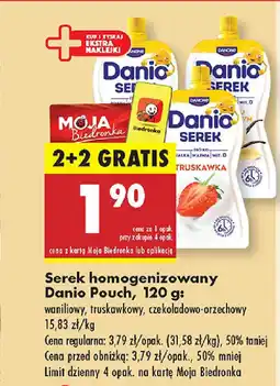 Biedronka Serek homogenizowany Danio Pouch oferta
