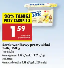 Biedronka Serek waniliowy prosty skład Tutti oferta