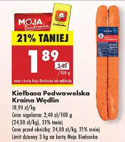 Biedronka Kiełbasa Podwawelska Kraina Wędlin oferta