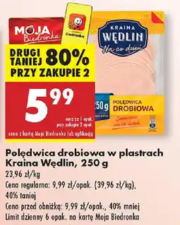 Biedronka Polędwica drobiowa w plastrach Kraina Wędlin oferta
