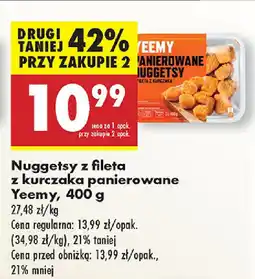 Biedronka Nuggetsy z fileta z kurczaka panierowane Yeemy oferta