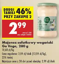 Biedronka Majonez sałatkowy wegański Go Vege oferta