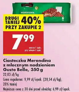Biedronka Ciasteczka Merendina z mlecznym nadzieniem Gusto Bello oferta