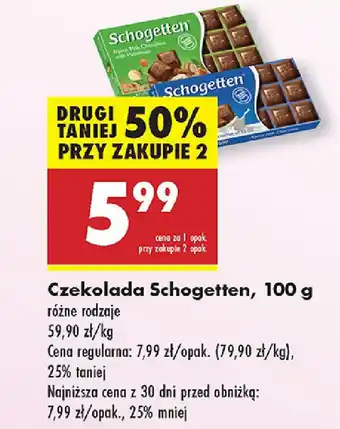 Biedronka Czekolada Schogetten oferta