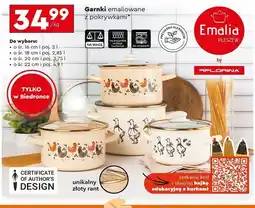 Biedronka Garnki emaliowane 22 cm 4.9 l Emalia Pleszew oferta