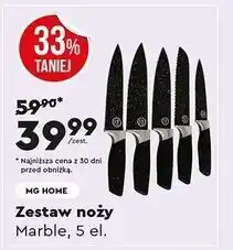 Biedronka Zestaw noży marble Mg Home oferta