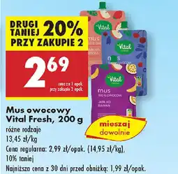 Biedronka Mus owocowy Vital Fresh oferta