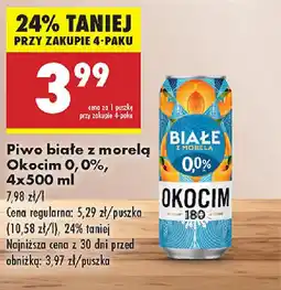Biedronka Piwo białe z morelą Okocim 0,0% oferta