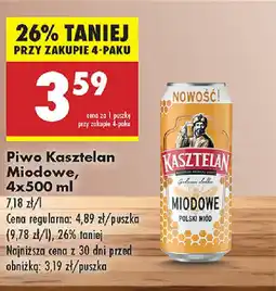 Biedronka Piwo Kasztelan Miodowe oferta