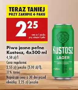 Biedronka Piwo jasne pełne Kustosz oferta