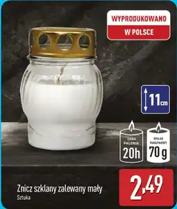 ALDI Znicz szklany zalewany mały oferta