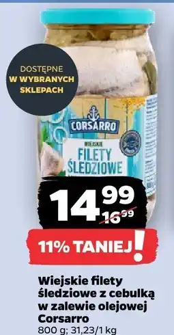 Netto Wiejskie filety śledziowe z cebulką w zalewie olejowej Corsarro oferta