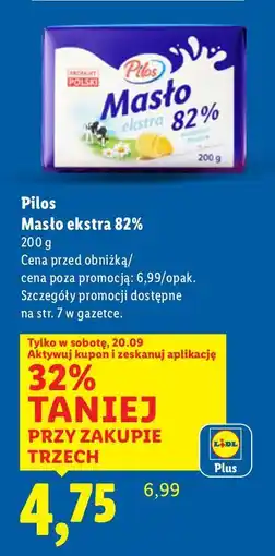 Lidl Masło ekstra Pilos 82% 200g oferta