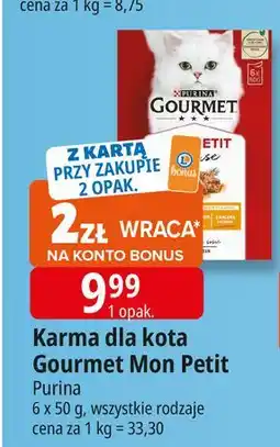 E.Leclerc Karma dla kota tuńczyk + łosoś pstrąg Purina Gourmet Mon Petit oferta