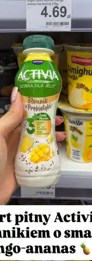 Dino Jogurt pitny Activia błonnik mango-ananas Danone oferta