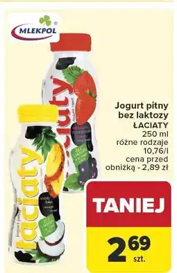 Carrefour Jogurt pitny bez laktozy Łaciaty Mlekpol oferta
