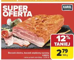 Carrefour Boczek ekstra, boczek wędzony surowy Karol oferta