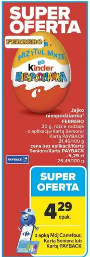 Carrefour Jajko niespodzianka FERRERO oferta