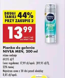 Biedronka Pianka do golenia nivea men oferta