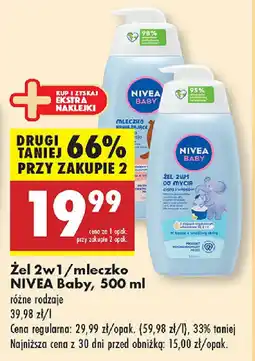 Biedronka Żel 2w1/mleczko nivea baby oferta