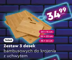 Biedronka TADAR Zestaw 3 desek bambusowych do krojenia z uchwytem oferta