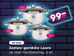 Biedronka MG HOME Zestaw garnków Lauro ze stali nierdzewnej oferta