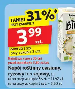 Auchan Napój roślinny owsiany BIO Auchan Bio oferta