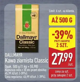 ALDI Kawa ziarnista Classic Dallmayr oferta