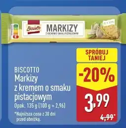 ALDI Markizy z kremem o smaku pistacjowym Biscotto oferta