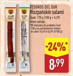 ALDI Salami Hiszpańskie, różne rodzaje Tesoros del Sur oferta