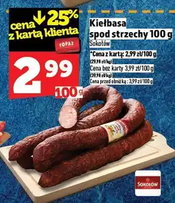 Topaz Kiełbasa spod strzechy 100 g Sokołów oferta