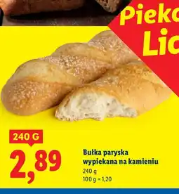 Lidl Bułka paryska wypiekana na kamieniu Piekarnia Lidla oferta