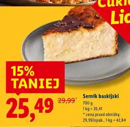 Lidl Sernik baskijski Cukiernia Lidla oferta