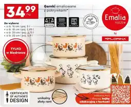 Biedronka Garnki emaliowane z pokrywkami oferta
