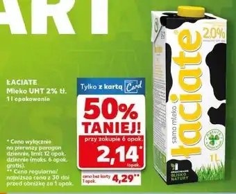 Kaufland ŁACIATE Mleko UHT 2 % tl oferta