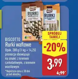 ALDI Biscotto rurki waflowe oferta