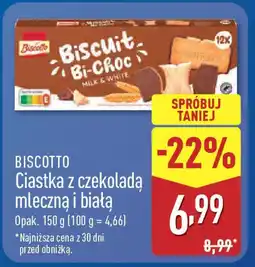 ALDI Biscotto ciastka z czekoladą mleczna i biała oferta