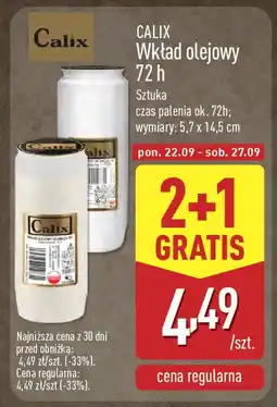 ALDI Calix wkład olejowy 72 h oferta