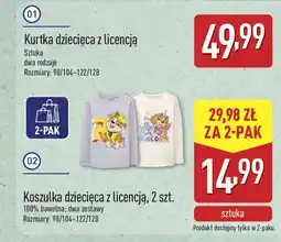 ALDI Kurtka dziecięca z licencją oferta