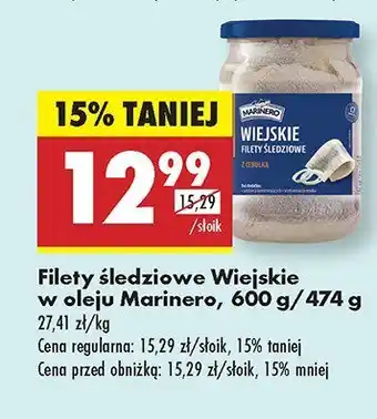 Biedronka Filety śledziowe Wiejskie w oleju Marinero oferta