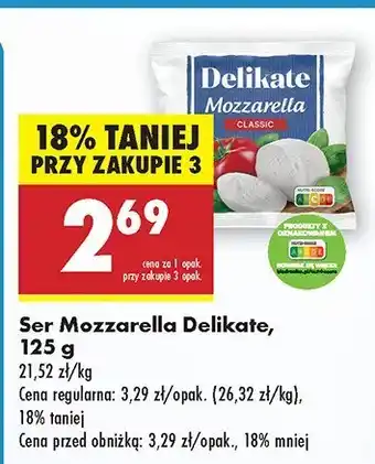 Biedronka Ser Mozzarella Delikate oferta