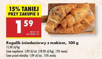 Biedronka Rogalik śniadaniowy z makiem Biedronka oferta
